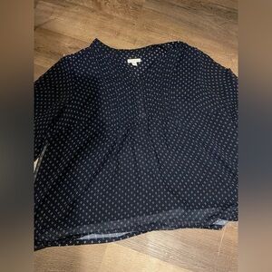 Charter Club Navy Diamond Print Blouse